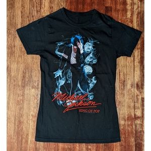 Michael Jackson King Of Pop Y2K black graphic tee